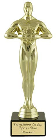 Siegerfigur Viktor, Pokal/Geschenk, Höhe 15,5 cm, auf edlem Marmor montiert, inkl. Wunschtext auf hochwertigen Aluschild