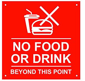Hinweisschild, Aufschrift No Food Or Drink Beyond This Point, ideal für Geschäfte, Einzelhandel, Geschäft und Büro.