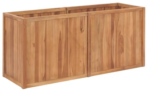 vidaXL Lit Surélevé Bac à Plante Pot de Fleurs Jardinière Jardin Balcon Patio Terrasse Arrière-cour Extérieur 150x50x70 cm Bois de Teck Solide