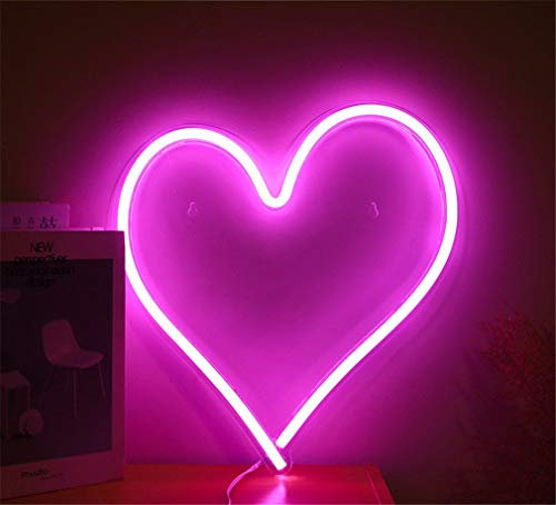 Ulalaza Enseigne lumineuse au néon LED coeur veilleuses à commande USB signe de chapiteau décoratif Bar Pub magasin Club Garage décor de fête à la maison