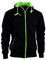 BLACK & HIVIZ FLEECE HOODIE REMOVABLE ARMOUR MOTORBIKE MOTORCYCLE JACKET (L)