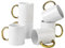 BYCNZB 12 oz Set of 6 White Mugs Sublimation Blank Mugs DIY Coated Ceramic Mugs for Coffee Tea, latte, Cappuccino Cocoa or DIY Gifts White/Gold