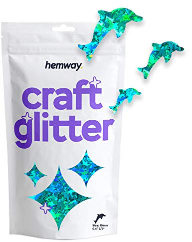 Paillettes pour artisanat en forme de dauphin décoration de fête paillettes en forme de turquoise bleu holographique pour ongles corps visage arts créatifs 50 g/1,7 oz