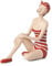 Moritz Deko Figur Badenixe mit Badeanzug Schwimmbad Shabby Chic Stil Dekoration Roter Badeanzug