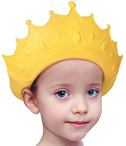 Bonnet de douche pour bébé - Imperméable - Pour enfants et tout-petits - Protège les oreilles et les yeux - Couronne de bain réglable en silicone.
