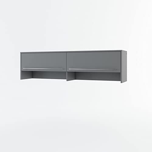 Arthauss Over Bed Cabinet CP-09 In Grey Matt - Tall Cabinet for Vertical Bed, Wall Bed Storage Solution, Laminated Board, Extra Space & Convenient