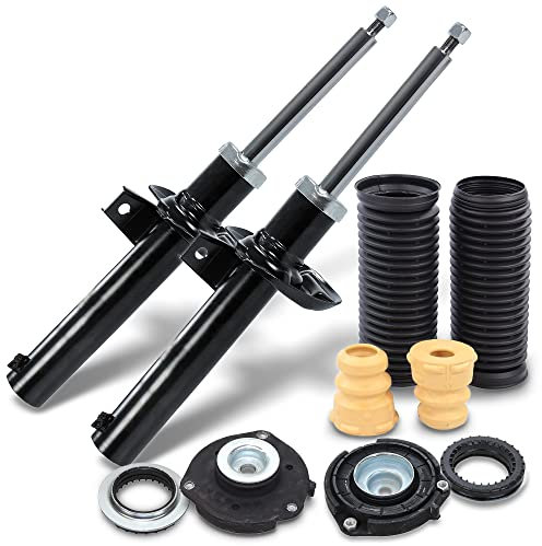 BESTPRICE 2x Gasdruck Stoßdämpfer Vorne Federbein Zweirohr inkl. Domlager & Staubschutzsatz