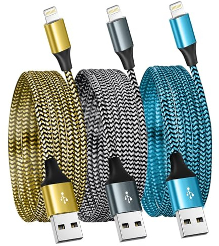 SHUSEL for iPhone Charger 3 Pack 6FT USB Lightning Cable MFi Certified Fast Charging Nylon Braided for iPhone Charger Cord Compatible with iPhone 14 Plus 14 pro max 13 12 11 XS X XR 8 Plus 7 6 SE 5s