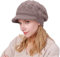 CheChury Damen Wollmütze Winter Warme Strickmütze Kaschmir Mit Schirm Schirmmütze Grobstrick Baskenmütze Barett Fleece, Khaki