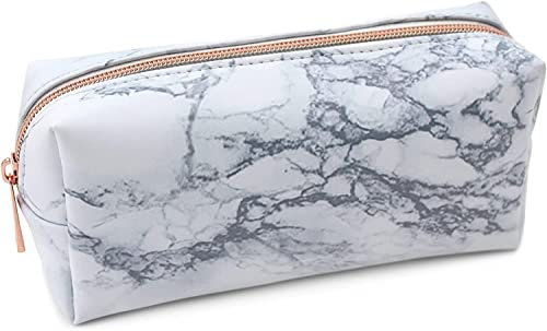 Fashion Stationery White Marble Pencil Case for Women Girls Teenagers Make Up Bags Ladies Cosmetic Bag or Gifts for Her for Girl