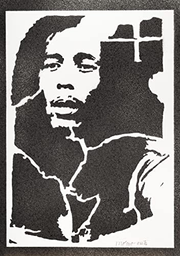 moreno-mata Echtes Handgemachtes Graffiti Bob Mar... Musik Aesthetic Poster & Kunstdrucke Bilder Plakat Handmade Deko Wandbilder Wohnzimmer Wanddeko Geschenke für Männer und Frauen