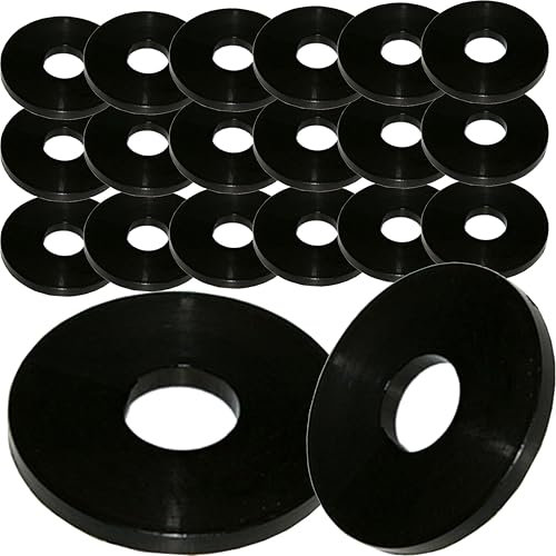 Rondelle per parafango M5 x 15 mm, in nylon, colore nero, DIN 9021 (confezione da 20)