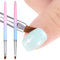 Cobee Brosse de nettoyage pour vernis à ongles, 2 pièces Brosses de nettoyage pour nail art Pinceaux de peinture pour ongles Brosse pour enlever les ongles Stylo à ongles Outils (rond, coudé)
