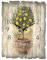 ARTLAND Wanddeko Wanduhr ohne Tickgeräusche aus Holz Funk Uhr lautlos Rechteckig 30x40 cm Topf Keramik Pflanzen Zitronenbaum Mediterran Rustikal Vintage U0PT