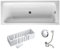 VBChome Baignoire 170 x 70 cm en acrylique Duravit - Support de baignoire rectangulaire blanc - Design moderne - Support en polystyrène - Bonde de vidage en chrome Viega Simplex - 170 x 70 cm