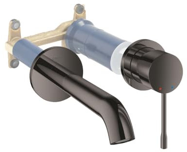 GROHE Mitigeur mural lavabo Essence Taille M Hard Graphite + corps encastré