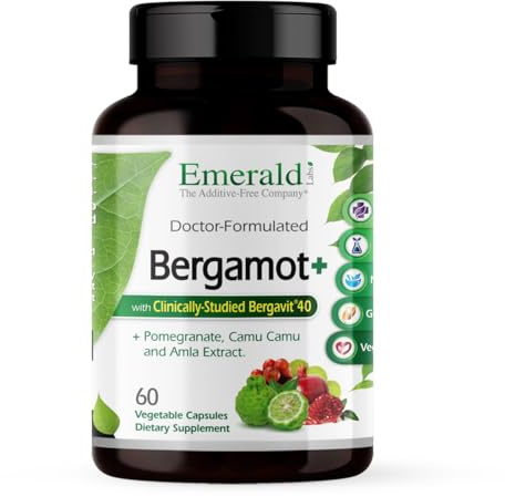 EMERALD LABS Bergamot+ - Supports Metabolism & Heart Health with Bergamot, Pomegranate, Amla & Camu Camu - Gluten-Free & Vegan - 60 Vegetable Capsules (30 Servings)