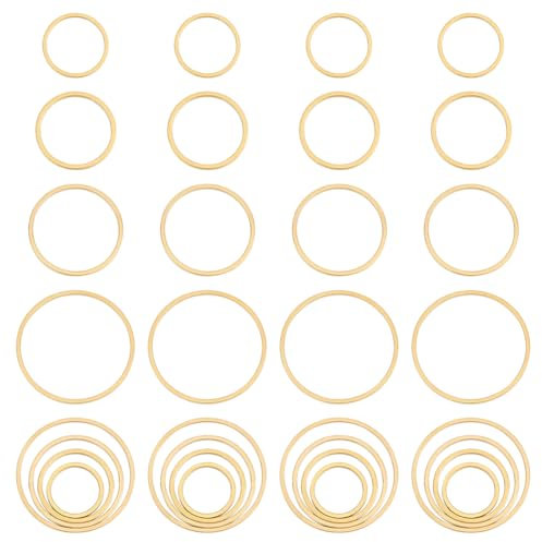 UNICRAFTALE 32 Stück 4 Größen Verbindungsringe Runde Verbinder Charms 304 Edelstahl Verbindungsringe Rahmen Geometrie Verbindungsringe Ohrring Charms Metall Anhänger Für Schmuckherstellung