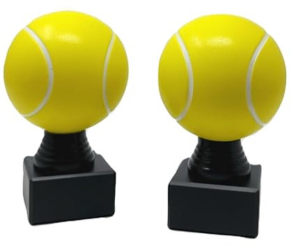 Coppia Trofei Padel Tennis con Pallina in ABS e Base in Marmo (Altezza 13cm)