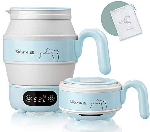 KANBUN Bollitore elettrico Bollitore pieghevole Bollitore portatile Viaggio Casa Isolamento Salute Isolamento latte Bollitore Blu presente