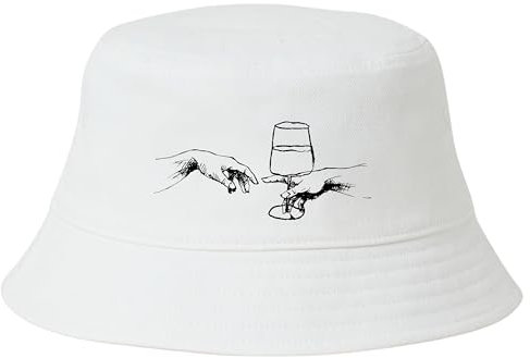Lustiger Fischerhut Hand Gottes Sonnenhut Damenhut Herrenhut Bucket Hat Anglerhut Festival Karneval Junggesellenabschied Baumwolle Kappe Mütze witziges Geschenk Wein Liebhaber Vine Lover Alkohol