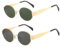 YUELUQU Runde Vintage Sonnenbrille Klassische Retro Metallrahmen Sonnenbrille Oval Punk für Frauen Männer Brille (Gold/Grau+Gold/Grün)