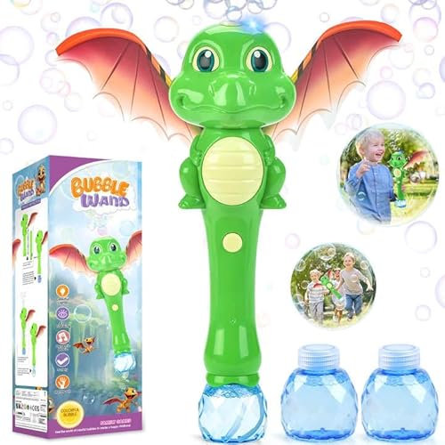 Chridark Toys for 3-8 Year Old Kids Boys:Dinosaur Bubble Wand Bubble Machine Gifts for 3 4 5 6 7 8 Years Old Boys Birthday Presents for Toddlers Age 3-5 Light Up Outdoor Games Party Garden Bath Toys