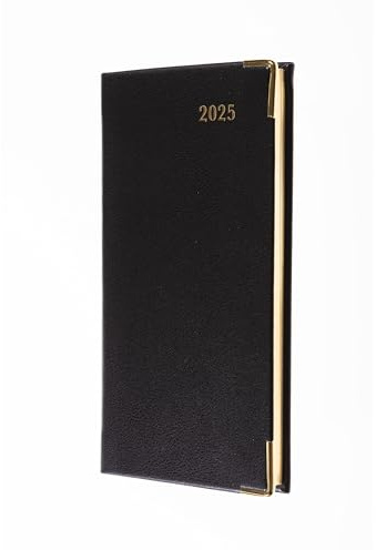 Collins Klassischer Terminplaner 2025 für Profis – Slimchart Wochenansicht Business-Planer (mit Terminen) – Schwarz – (CAPV.99–25) – Premium-Terminplaner mit luxuriösem PU-Ledereinband