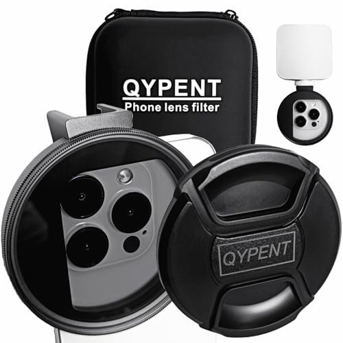 QYPENT 72mm Phone Camera Lens CPL Polarizers Filter, CPL Filter for iPhone Xs Max, iPhone XR, iPhone 15 14 13 12 Samsung s24 23 22 BLU, Motorola, Xiaomi and Other Smart Phones