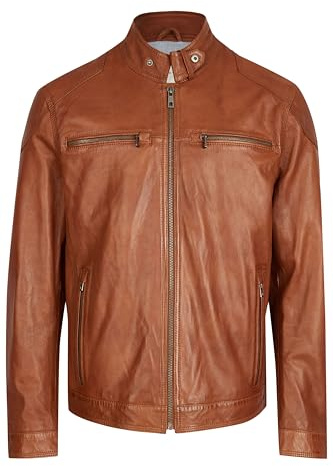 Bugatti Herren Lederjacke mit Stehkragen