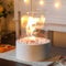 JHY DESIGN Extra Large Portable Tabletop Fireplace Fire Bowl Pot Clean-Burning Bio Ethanol Ventless Firepit 22cm*28cm for Indoor Outdoor Patio Wedding Party (White)
