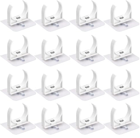 Dokeno 16 Pièces 40mm Collier Durite Auto-adhésifs, Colliers de Serrage Réglables, Colliers de Serrage Tuyaux en PVC, Clips de Fixation pour Tube Câble, pour Tuyau Piscine, Home Gaz, Jardin (Blanc)