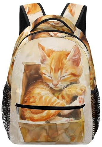 VesFy Niedliche Katze Schulrucksack Tier Schulranzen Casual Daypack Buchtasche Büchertasche Mädchen Junge Kinder One Size