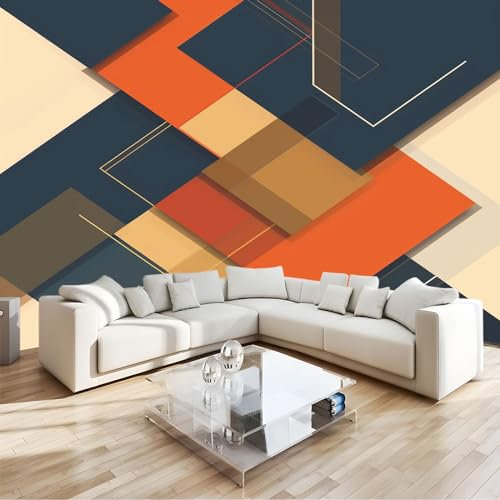 Papier Peint Panoramique 250 x 175 cm formes géométriques irrégulières Papier Peint intissé Poster Tableaux Muraux Tapisserie Photo Trompe l'oeil pour Chambre Salon Décoration Murale