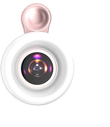 Zilimontt Obiettivo macro 15X e combinazione di luce ad anello LED, anello per telefono, Vlog, fotografia, registrazione video, dimmerazione ricaricabile portatile, per fotocamera (nero)