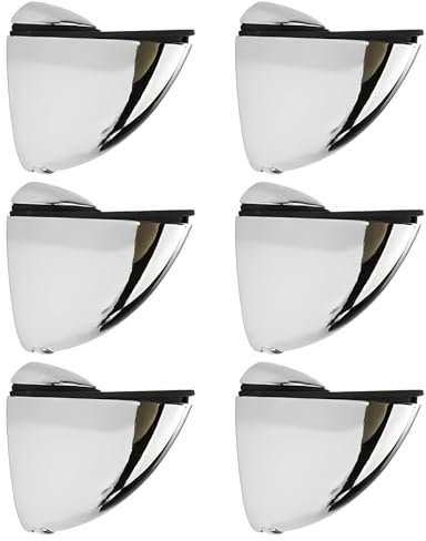 Zliger 6 Piezas Soporte Estanterías de Cristal Abrazadera de Vidrio Ajustable Soporte de estante de vidrio de pared Soporte de vidrio Soporte Estantes (Modelo de boca de pescado)