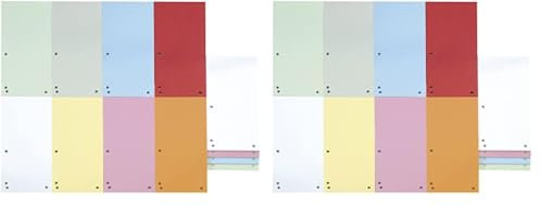 DONAU 200er Pack Trennstreifen/Farbe: Farblich Sortiert / 1/3 A4 aus 190 g/m² Recycling-Karton/ 4-fach Lochung/ 23,5 x 10,5 cm/Gelocht/Trennblätter Ordner Register Trennlaschen/Made in EU
