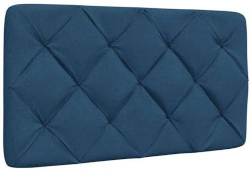vidaXL Kopfteil-Kissen Blau 90 cm Stoff, Kopfteilkissen, Kopfkissen, Lesekissen, Kopfteilpolster, Rückenkissen, Kissen-Kopfteil, Kopfteil Polster