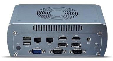 SJRC AMD Ryzen 7 8845HS (8C/16T) Mini PC Win 11 Pro, Dual i226V 2.5GbE LAN Industrial PC with Triple RS232/RS485 COM Port, 4K/8K Quad Display Small Computer 32GB DDR5 RAM 1TB SSD