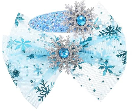 GAROZATION 4stücke Schleifen Kopfschmuck Schneeflocke Haarnadel Haarspangen Haar Zubehör Für Mädchen Junge Mädchen Jugendliche Accessoires