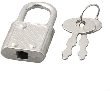 Candado vintage único con llave para mayor seguridad de artículos personales (plateado)