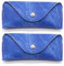 GMYIAK 2pc Schwarzes Pu Leder Brillenetui Weich für Sonnenbrillen Und Brillen Mit Magnetischem Verschluss Tragbar Und Praktisch für Unterwegs Zum AufhäNgen Einem GüRtel Brillenetui Hardcase (Blau)
