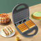 750W Waffeleisen, Wandwichmaker 6 in 1, Waffle Maker mit Doppelseitiges Backen, Ideal für Köstliche Party-Desserts und Frühstückswaffeln, Schwarz/Edelstal