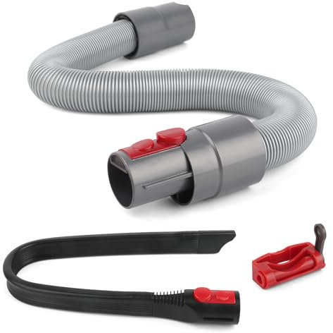 ELEPRUC Ersatzschlauchanschluss für Dyson V15 V11 V10 V8 V7 Staubsauger, 3-Teiliges Set Dy-Son Zubehör mit Flexibler Anschlussdüse, Verlängerungsschlauch und Schalterverschluss für Ecken und Lücken
