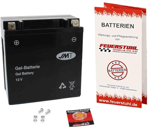 Batterie passend für Kawasaki Zephyr 1100, 1996-1997 (ZRT10B), wartungsfrei | Gel, einbaufertig, startklar, auslaufsicher, von JMT, inkl. 7,50€ Batteriepfand