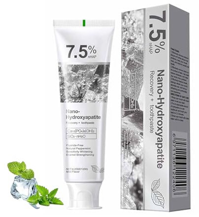 Hydroxyapatit Zahnpasta 7,5%, Fortgeschrittener Zahnschmelz-Schutz, Empfindliche Zähne, Minze-Geschmack, Frische Minze Zahnschmelzschutz Zahnpasta