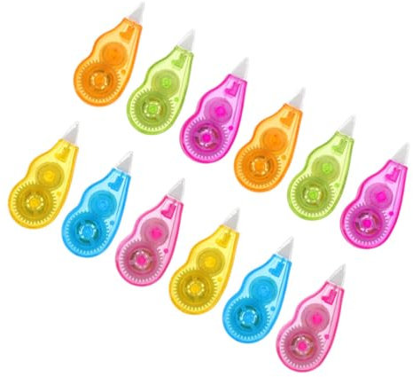 Veemoon 12 Stück Korrekturband Roller Sofortige Korrekturhilfe für Schule und Büro Farbenfrohe Korrekturapplikatoren für Notizen und Journale und Leicht für Kreatives Arbeiten