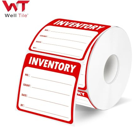 600 etiquetas adhesivas organizadoras de inventario de 5 x 5 cm, etiqueta de control de inventario, codificación de colores, etiqueta de inventario para marcar, organizar, anotar artículos de