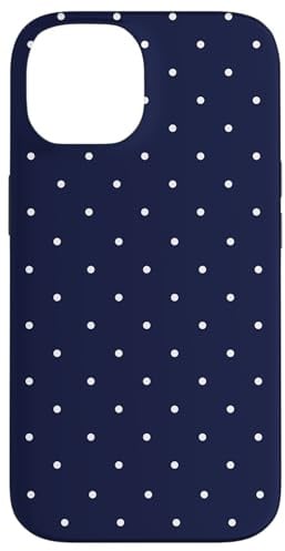 Navy Blue Polka Dots Aesthetic Polkadots Minimalist Women Hülle für iPhone 14