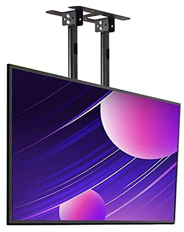 QICBYING Doppelmast-Einzelbildschirm-TV-Halterung, Verstellbare TV-Halterung, Neigbare Teleskop-Deckenhalterung, Passend for 60-100-Zoll-Flachbildfernseher